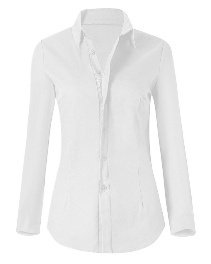 Women's Signature Zipper Blouse - White